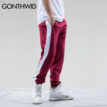 Load image into Gallery viewer, GONTHWID Harem Pants Men Side Striped Zipper Pockets Track Pants
