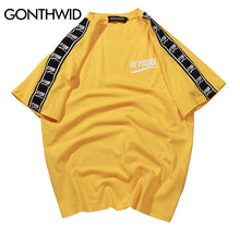Load image into Gallery viewer, GONTHWID Ribbon Sleeve Printed  T-Shirt