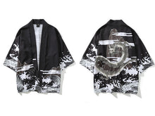 Load image into Gallery viewer, GONTHWID Japanese Dragon Printed Kimono Shirt