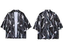 Load image into Gallery viewer, GONTHWID Japanese Crane Printed Kimono Cardigan Shirt