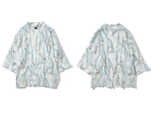 Load image into Gallery viewer, GONTHWID Japanese Crane Printed Kimono Cardigan Shirt