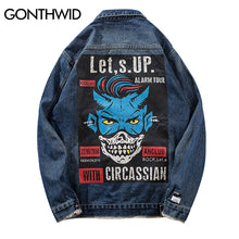 Load image into Gallery viewer, GONTHWID Vintage Men Printed Denim Cotton Jean Jacket