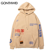 Load image into Gallery viewer, GONTHWID Lemon Tea Printed Fleece Pullover Hoodies