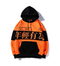 Load image into Gallery viewer, GONTHWID Color Block Letter Printed Pullover Fleece Hoodies
