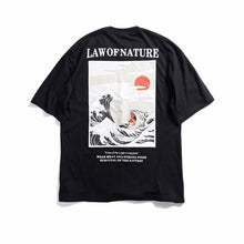 Load image into Gallery viewer, GONTHWID Japanese Ukiyo Cat Wave Printed  T Shirts