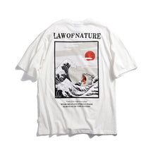 Load image into Gallery viewer, GONTHWID Japanese Ukiyo Cat Wave Printed  T Shirts