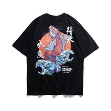 Load image into Gallery viewer, GONTHWID Japanese Harajuku Style Koi Carp  Tshirts