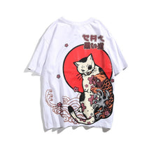 Load image into Gallery viewer, GONTHWID Japanese Ukiyo Cat Printed T Shirts