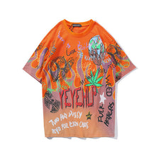 Load image into Gallery viewer, GONTHWID Graffiti Fire Flame Streetwear T-shirts