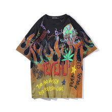 Load image into Gallery viewer, GONTHWID Graffiti Fire Flame Streetwear T-shirts