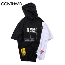 Load image into Gallery viewer, GONTHWID Zipper Color Block Patchwork Irregular Hoodies