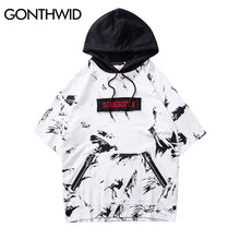 Load image into Gallery viewer, GONTHWID Graffiti Ink Print Short Sleeve Hoodies