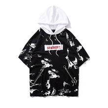 Load image into Gallery viewer, GONTHWID Graffiti Ink Print Short Sleeve Hoodies