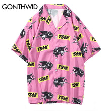 Load image into Gallery viewer, GONTHWID Angel Print Pink Hawaii Beach Shirt