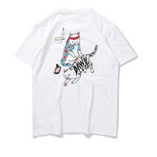 Load image into Gallery viewer, GONTHWID Funny Japanese Ukiyo-E Tattoo Cat Tshirts