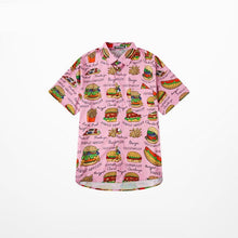 Load image into Gallery viewer, GONTHWID French Fries Hamburger Chips Print Hawaiian Aloha Beach Shirts