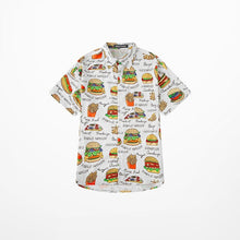 Load image into Gallery viewer, GONTHWID French Fries Hamburger Chips Print Hawaiian Aloha Beach Shirts