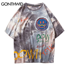 Load image into Gallery viewer, GONTHWID Graffiti Smile Print Tie Dye Tshirts