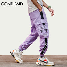 Load image into Gallery viewer, GONTHWID Color Block Cargo Harem Joggers Track Pants